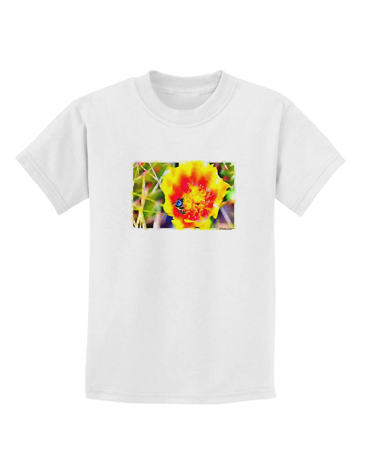 Bee Cactus Watercolor Childrens T-Shirt-Childrens T-Shirt-TooLoud-White-X-Small-Davson Sales