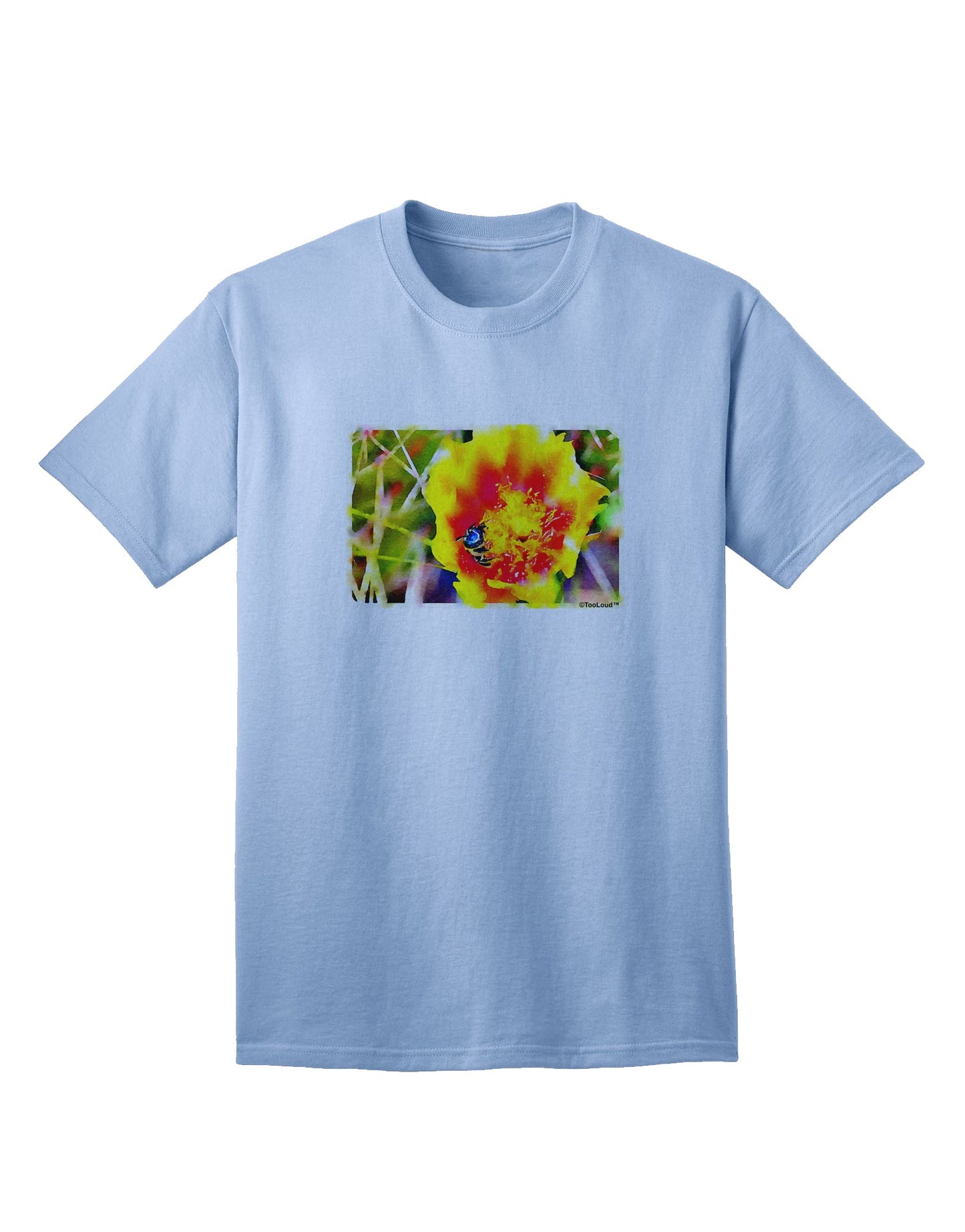 Bee Cactus Watercolor - Premium Adult T-Shirt for Artistic Expression-Mens T-shirts-TooLoud-Light-Blue-Small-Davson Sales
