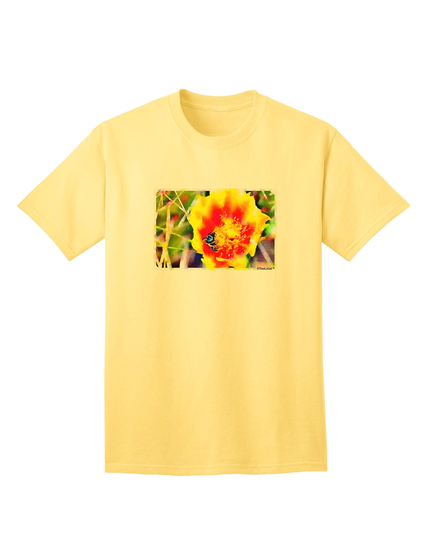 Bee Cactus Watercolor - Premium Adult T-Shirt for Artistic Expression-Mens T-shirts-TooLoud-Yellow-Small-Davson Sales