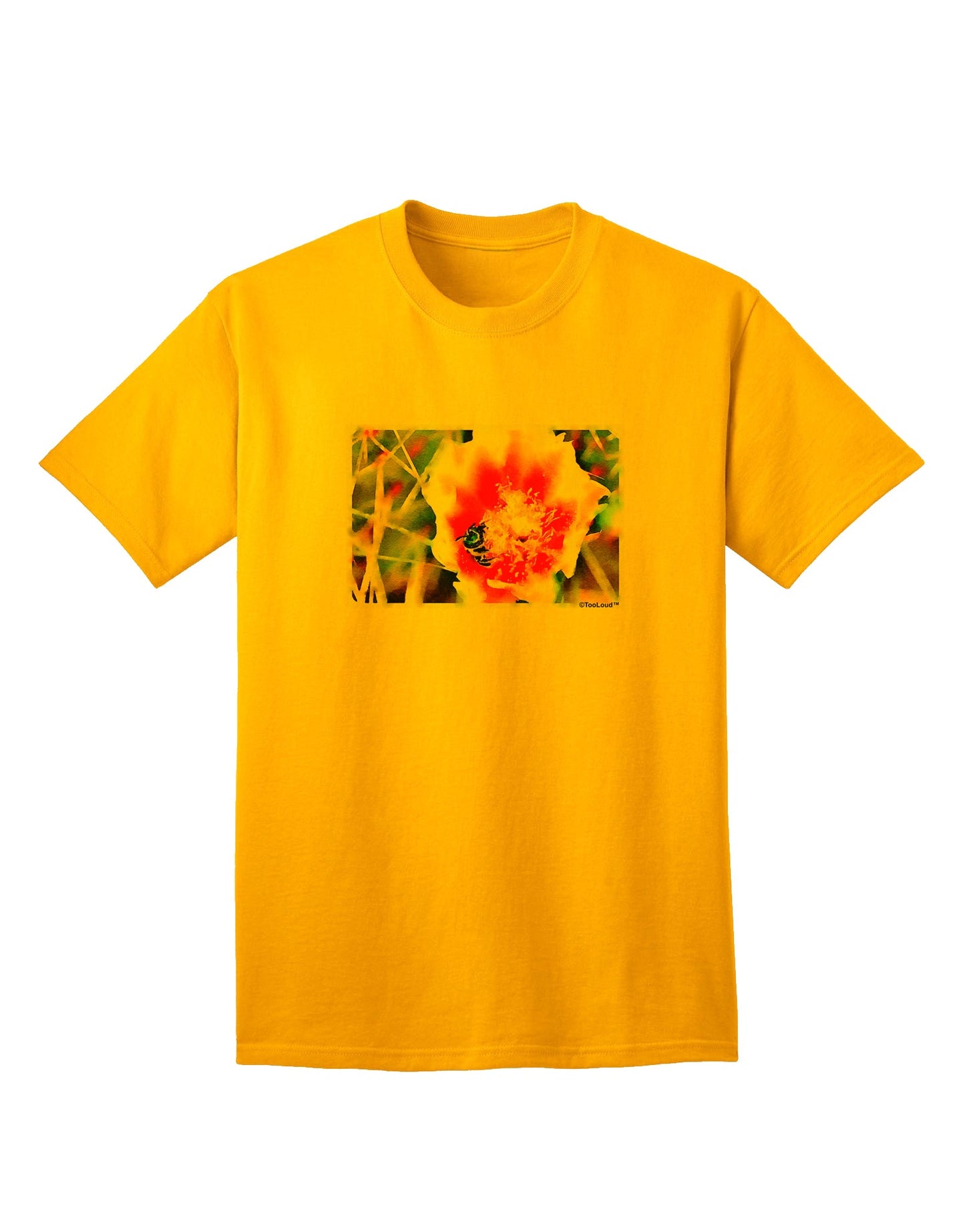 Bee Cactus Watercolor - Premium Adult T-Shirt for Artistic Expression-Mens T-shirts-TooLoud-Gold-Small-Davson Sales