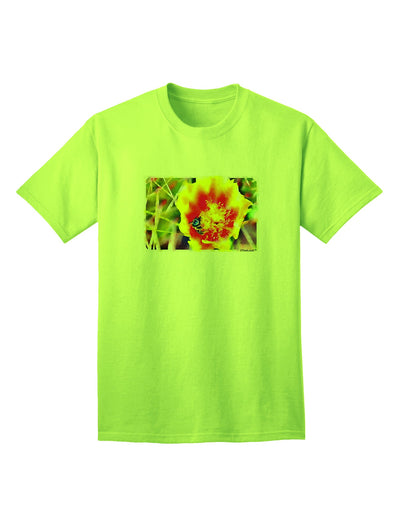 Bee Cactus Watercolor - Premium Adult T-Shirt for Artistic Expression-Mens T-shirts-TooLoud-Neon-Green-Small-Davson Sales