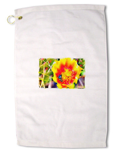 Bee Cactus Watercolor Premium Cotton Golf Towel - 16 x 25 inch-Golf Towel-TooLoud-16x25"-Davson Sales