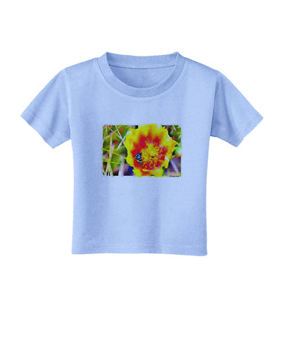 Bee Cactus Watercolor Toddler T-Shirt-Toddler T-Shirt-TooLoud-Aquatic-Blue-2T-Davson Sales