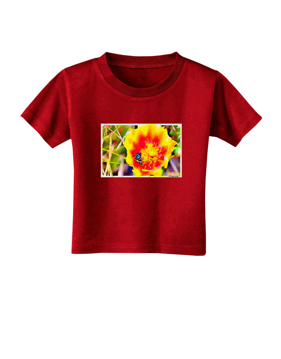 Bee Cactus Watercolor Toddler T-Shirt Dark-Toddler T-Shirt-TooLoud-Black-2T-Davson Sales