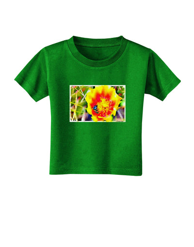 Bee Cactus Watercolor Toddler T-Shirt Dark-Toddler T-Shirt-TooLoud-Clover-Green-2T-Davson Sales