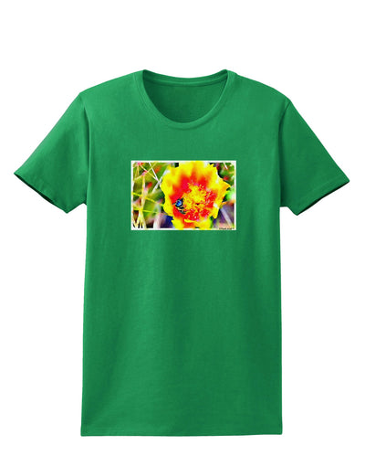 Bee Cactus Watercolor Womens Dark T-Shirt-TooLoud-Kelly-Green-X-Small-Davson Sales