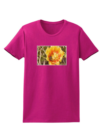 Bee Cactus Womens Dark T-Shirt-TooLoud-Hot-Pink-Small-Davson Sales