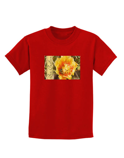 Bee Cactus with Text Childrens Dark T-Shirt-Childrens T-Shirt-TooLoud-Red-X-Small-Davson Sales