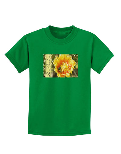 Bee Cactus with Text Childrens Dark T-Shirt-Childrens T-Shirt-TooLoud-Kelly-Green-X-Small-Davson Sales