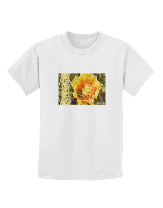 Bee Cactus with Text Childrens T-Shirt-Childrens T-Shirt-TooLoud-White-X-Small-Davson Sales