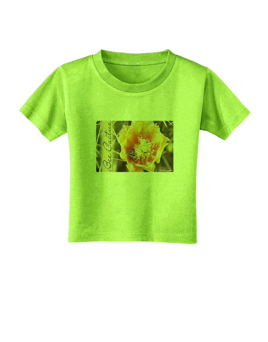 Bee Cactus with Text Toddler T-Shirt-Toddler T-Shirt-TooLoud-White-2T-Davson Sales