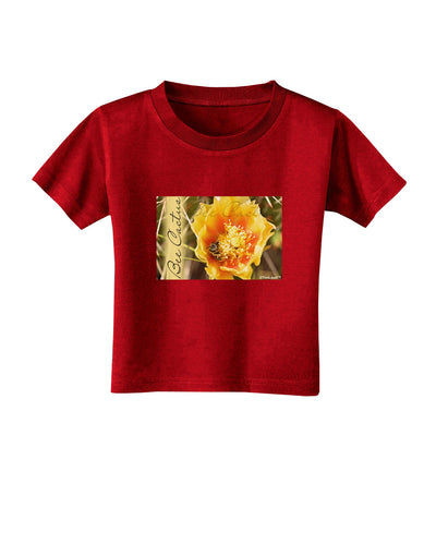 Bee Cactus with Text Toddler T-Shirt Dark-Toddler T-Shirt-TooLoud-Red-2T-Davson Sales