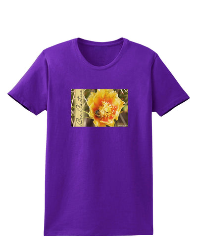 Bee Cactus with Text Womens Dark T-Shirt-TooLoud-Purple-X-Small-Davson Sales