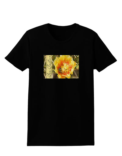 Bee Cactus with Text Womens Dark T-Shirt-TooLoud-Black-X-Small-Davson Sales