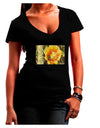 Bee Cactus with Text Womens V-Neck Dark T-Shirt-Womens V-Neck T-Shirts-TooLoud-Black-Juniors Fitted Small-Davson Sales