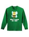 Bee-lieve In Me Adult Long Sleeve Dark T-Shirt-TooLoud-Kelly-Green-XXX-Large-Davson Sales