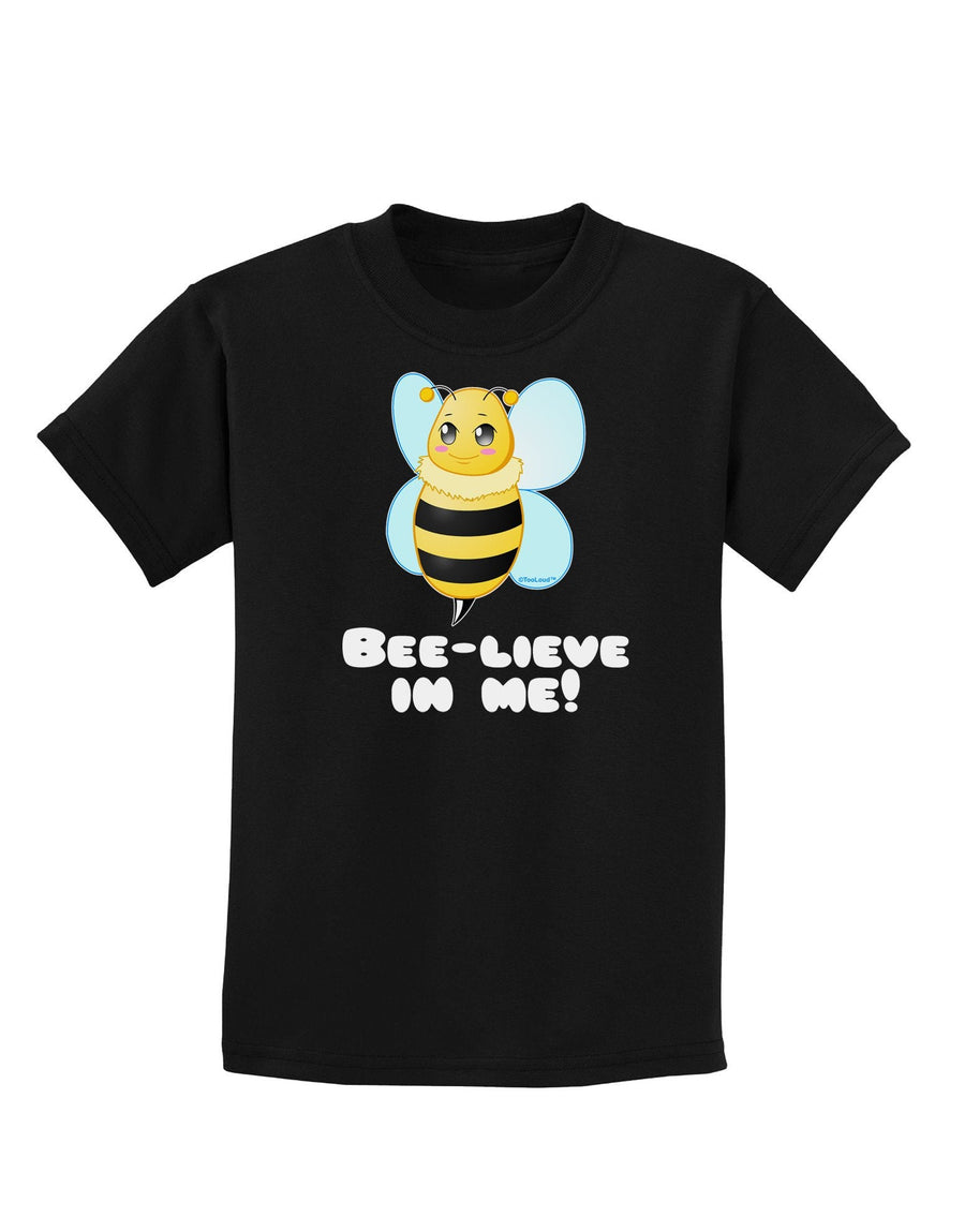 Bee-lieve In Me Childrens Dark T-Shirt-Childrens T-Shirt-TooLoud-Black-X-Large-Davson Sales