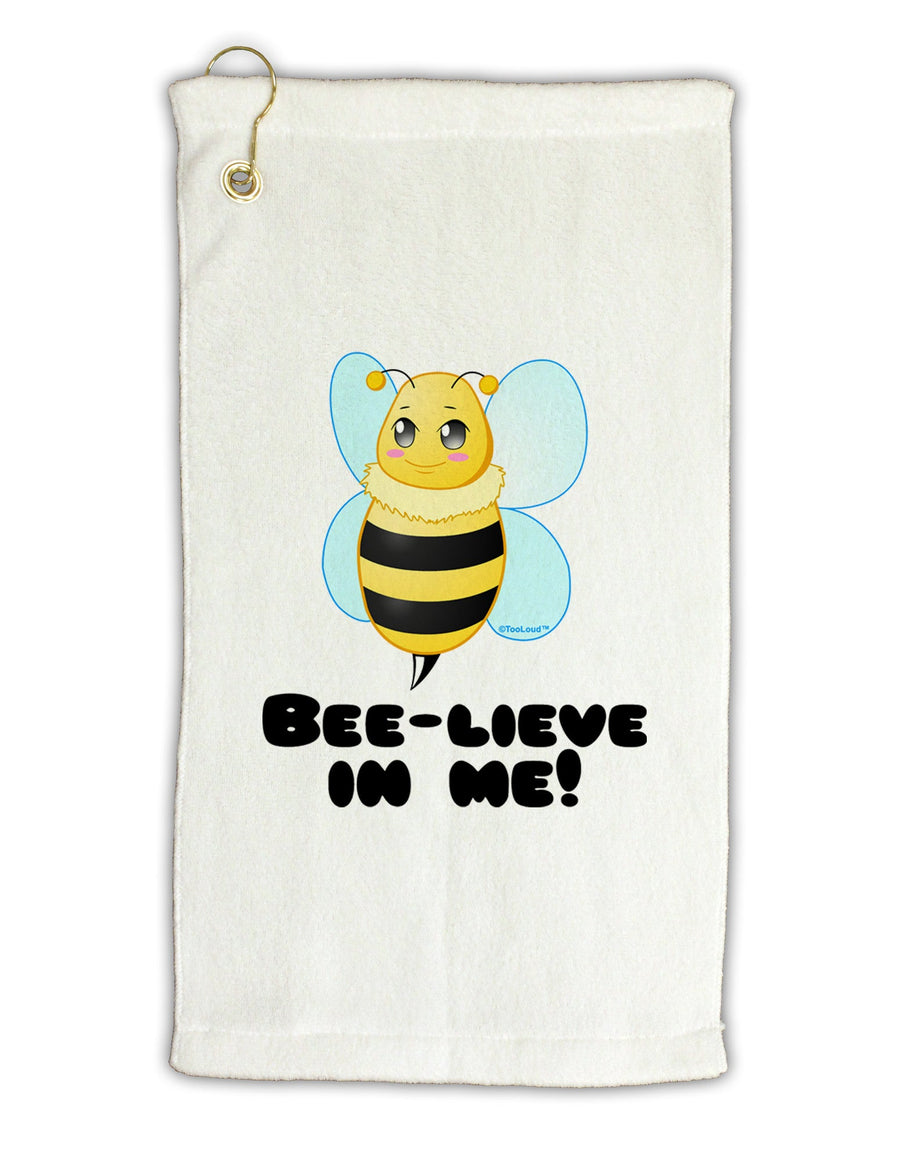 Bee-lieve In Me Micro Terry Gromet Golf Towel 11&#x22;x19-Golf Towel-TooLoud-White-Davson Sales