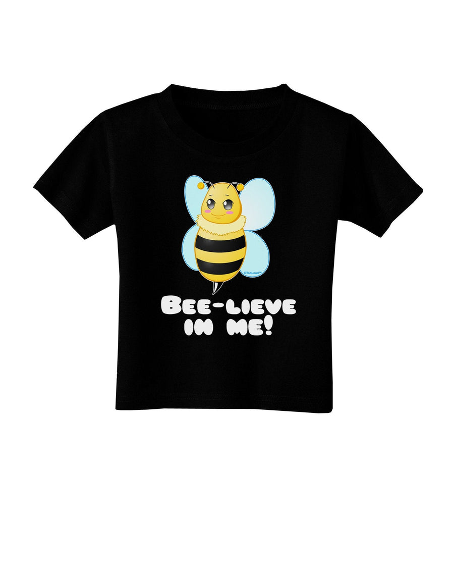 Bee-lieve In Me Toddler T-Shirt Dark-Toddler T-Shirt-TooLoud-Black-4T-Davson Sales