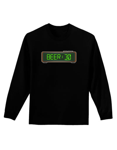 Beer 30 - Digital Clock Adult Long Sleeve Dark T-Shirt by TooLoud-Wall Clock-TooLoud-Black-Small-Davson Sales