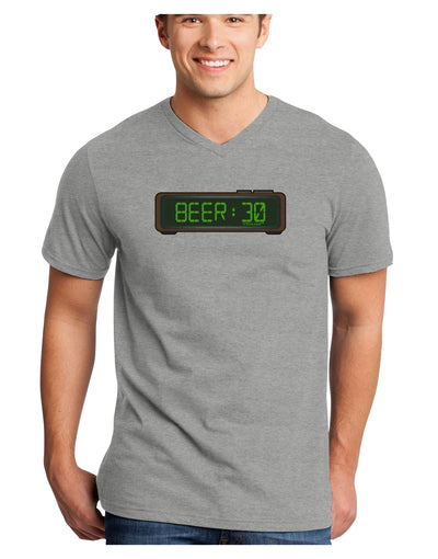 Beer 30 - Digital Clock Adult V-Neck T-shirt by TooLoud-Mens V-Neck T-Shirt-TooLoud-HeatherGray-Small-Davson Sales