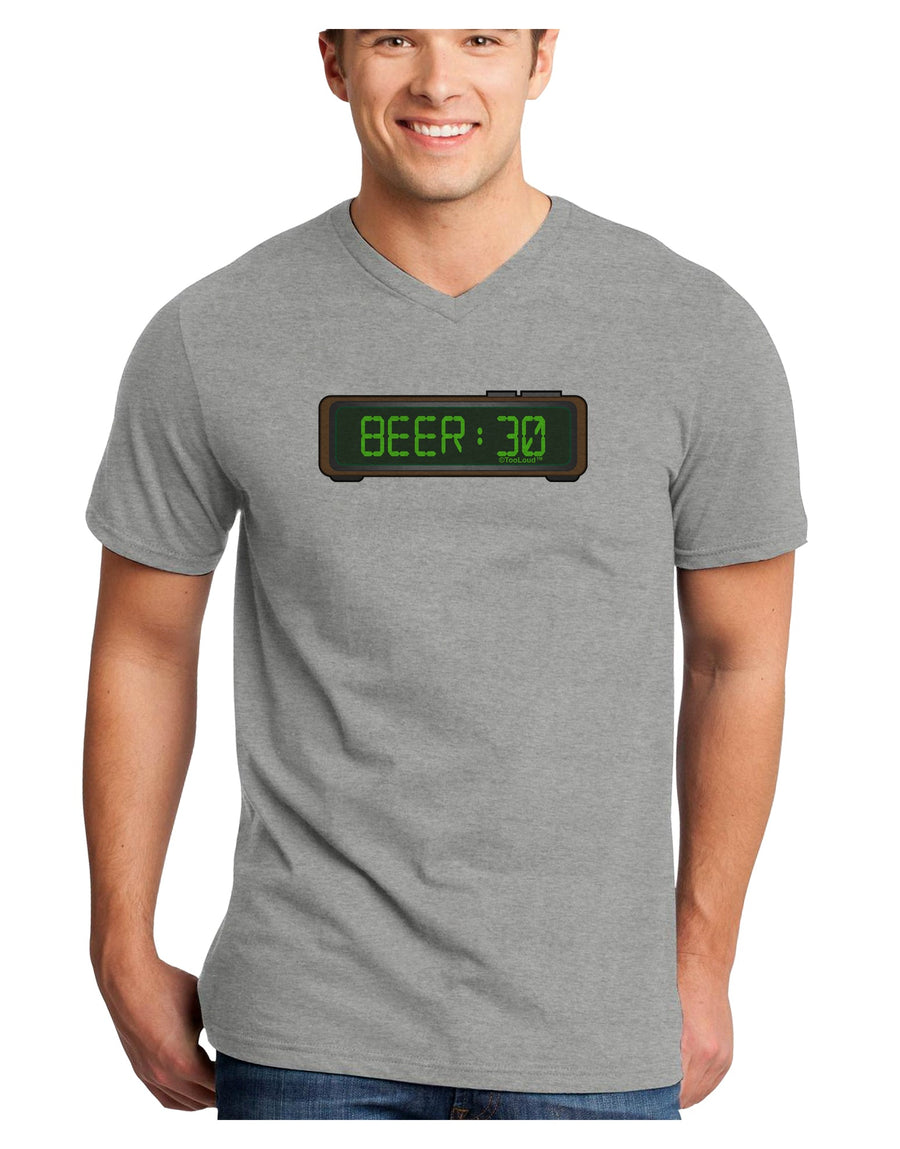 Beer 30 - Digital Clock Adult V-Neck T-shirt by TooLoud-Mens V-Neck T-Shirt-TooLoud-White-Small-Davson Sales