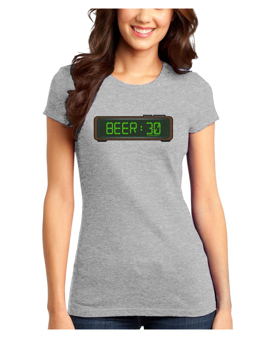 Beer 30 - Digital Clock Juniors T-Shirt by TooLoud-Womens Juniors T-Shirt-TooLoud-White-Juniors Fitted X-Small-Davson Sales