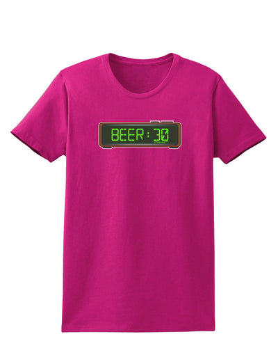 Beer 30 - Digital Clock Womens Dark T-Shirt by TooLoud-Womens T-Shirt-TooLoud-Hot-Pink-Small-Davson Sales