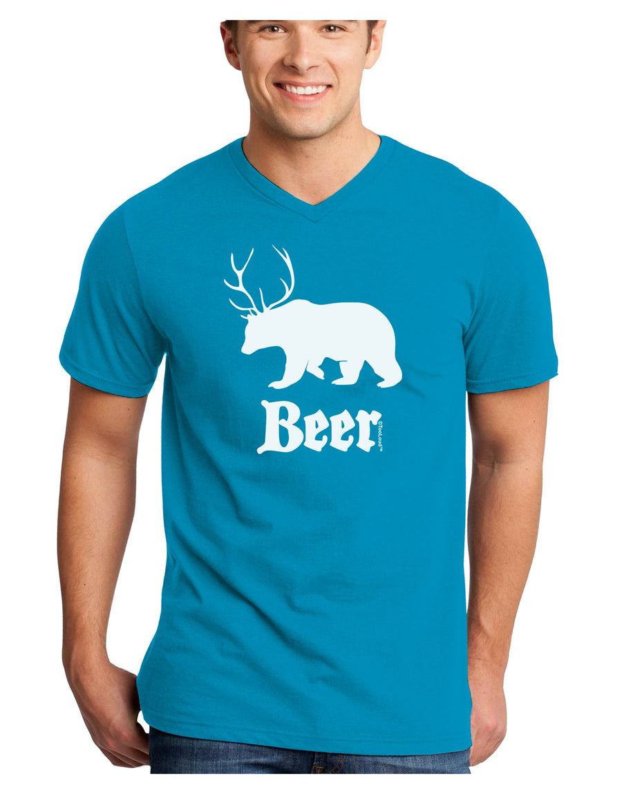 Beer Animal Adult Dark V-Neck T-Shirt-TooLoud-Black-Small-Davson Sales