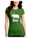 Beer Animal Juniors Petite Crew Dark T-Shirt-T-Shirts Juniors Tops-TooLoud-Kiwi-Green-Juniors Fitted Small-Davson Sales