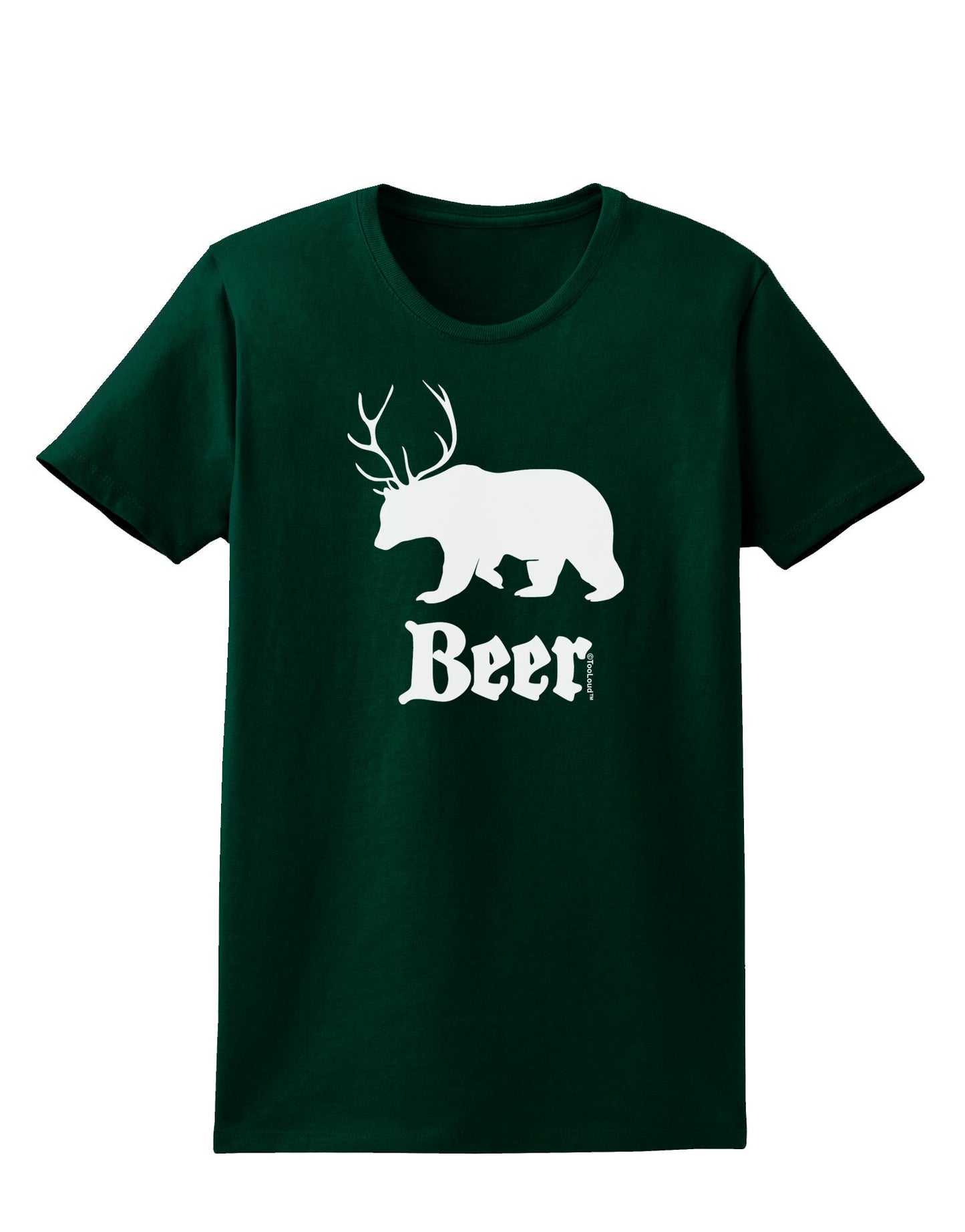 Beer Animal Womens Dark T-Shirt-TooLoud-Forest-Green-Small-Davson Sales