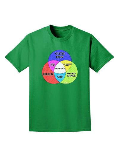 Beer Boy and Games Diagram Adult Dark T-Shirt-Mens T-Shirt-TooLoud-Kelly-Green-Small-Davson Sales