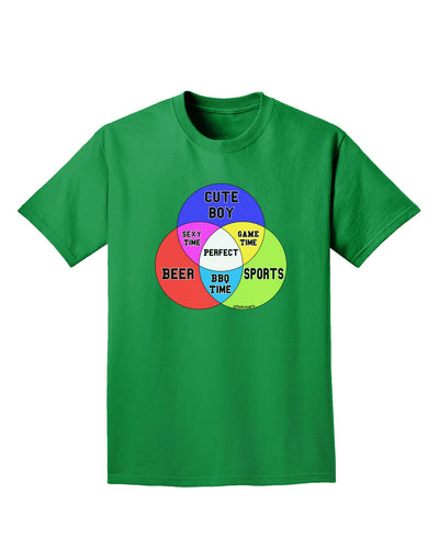 Beer Boy and Sports Diagram Adult Dark T-Shirt-Mens T-Shirt-TooLoud-Kelly-Green-Small-Davson Sales