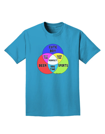 Beer Boy and Sports Diagram Adult Dark T-Shirt-Mens T-Shirt-TooLoud-Turquoise-Small-Davson Sales