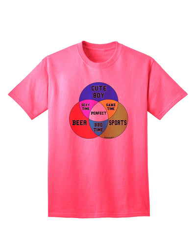 Beer Boy and Sports Diagram - Premium Adult T-Shirt for the Modern Sports Enthusiast-Mens T-shirts-TooLoud-Neon-Pink-Small-Davson Sales