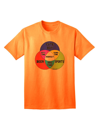 Beer Boy and Sports Diagram - Premium Adult T-Shirt for the Modern Sports Enthusiast-Mens T-shirts-TooLoud-Neon-Orange-Small-Davson Sales