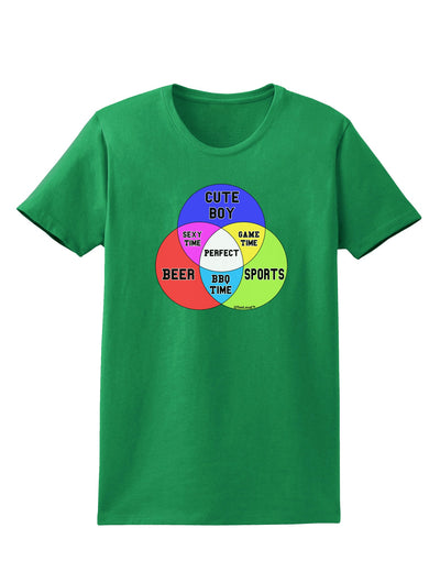 Beer Boy and Sports Diagram Womens Dark T-Shirt-TooLoud-Kelly-Green-X-Small-Davson Sales