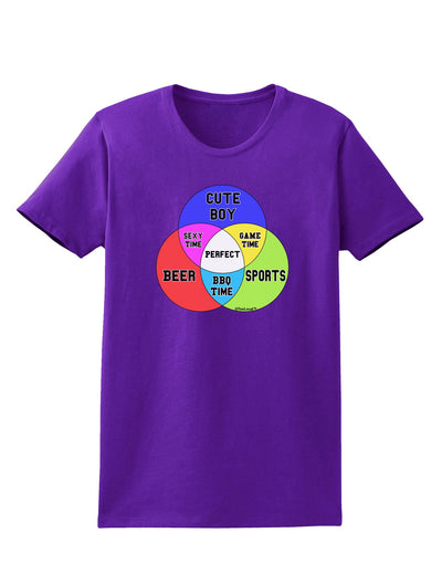 Beer Boy and Sports Diagram Womens Dark T-Shirt-TooLoud-Purple-X-Small-Davson Sales