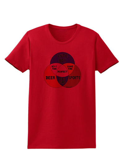 Beer Boy and Sports Diagram Womens T-Shirt-Womens T-Shirt-TooLoud-Red-X-Small-Davson Sales