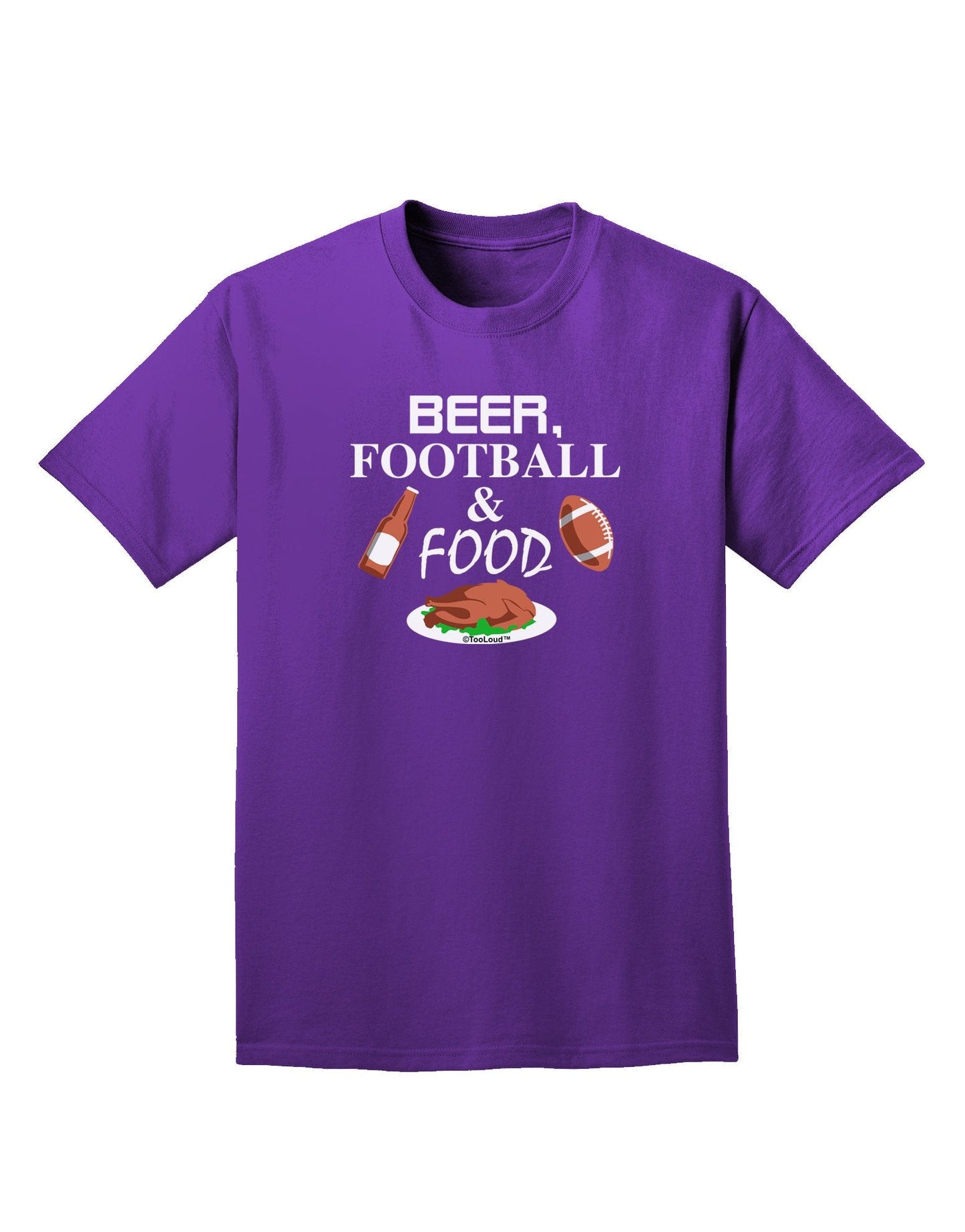 Beer Football Food Adult Dark T-Shirt-Mens T-Shirt-TooLoud-Purple-XXXX-Large-Davson Sales