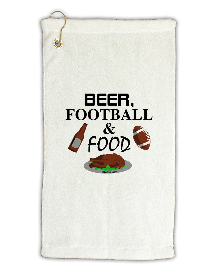 Beer Football Food Micro Terry Gromet Golf Towel 16 x 25 inch-Golf Towel-TooLoud-White-Davson Sales