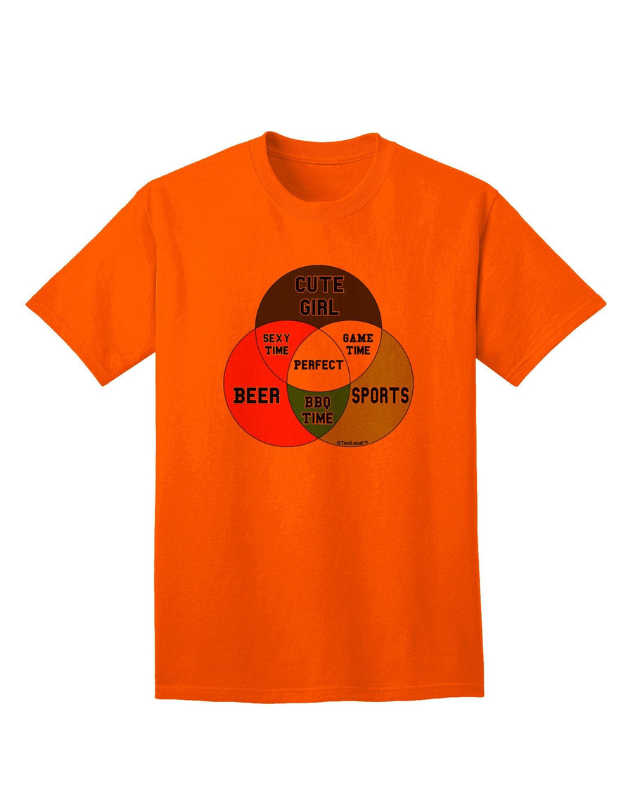 Beer Girl and Sports Diagram - Premium Adult T-Shirt for Sports Enthusiasts-Mens T-shirts-TooLoud-Orange-XXXX-Large-Davson Sales