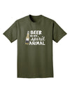 Beer Is My Spirit Animal Adult Dark T-Shirt-Mens T-Shirt-TooLoud-Military-Green-Small-Davson Sales