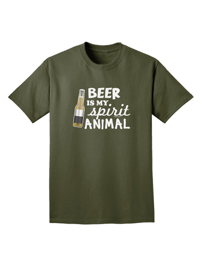 Beer Is My Spirit Animal Adult Dark T-Shirt-Mens T-Shirt-TooLoud-Military-Green-Small-Davson Sales