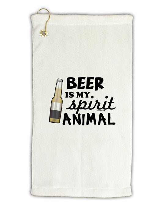 Beer Is My Spirit Animal Micro Terry Gromet Golf Towel 16 x 25 inch-Golf Towel-TooLoud-White-Davson Sales