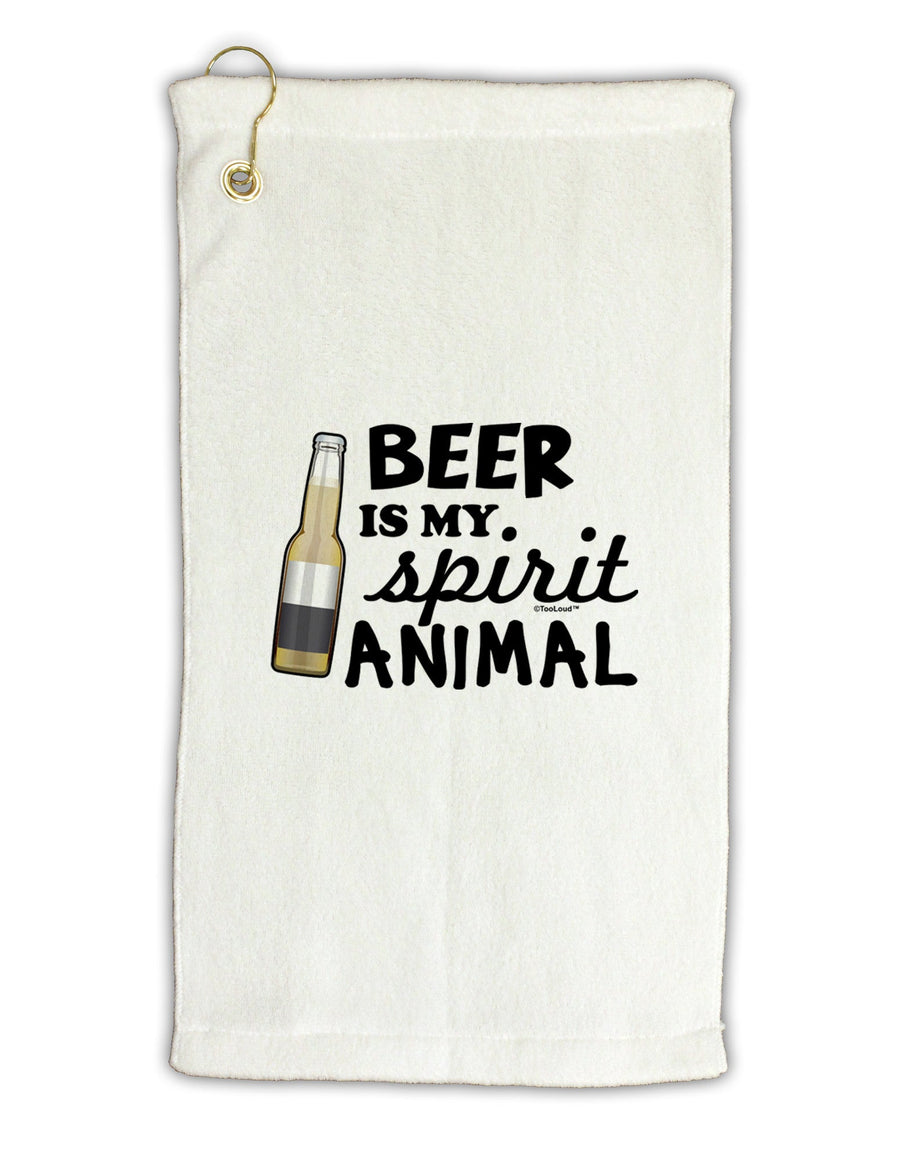 Beer Is My Spirit Animal Micro Terry Gromet Golf Towel 16 x 25 inch-Golf Towel-TooLoud-White-Davson Sales