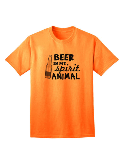 Beer Is My Spirit Animal - Premium Adult T-Shirt for Craft Beer Enthusiasts-Mens T-shirts-TooLoud-Neon-Orange-Small-Davson Sales