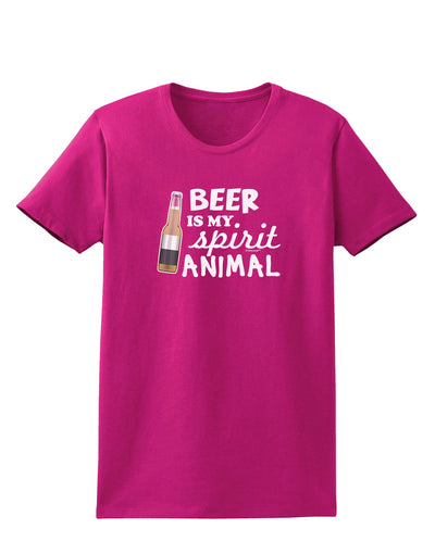 Beer Is My Spirit Animal Womens Dark T-Shirt-TooLoud-Hot-Pink-Small-Davson Sales