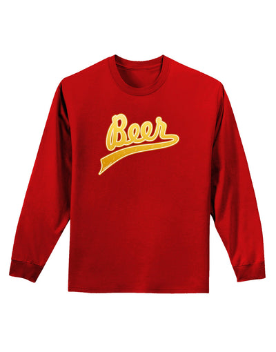 Beer Jersey Adult Long Sleeve Dark T-Shirt-TooLoud-Red-Small-Davson Sales