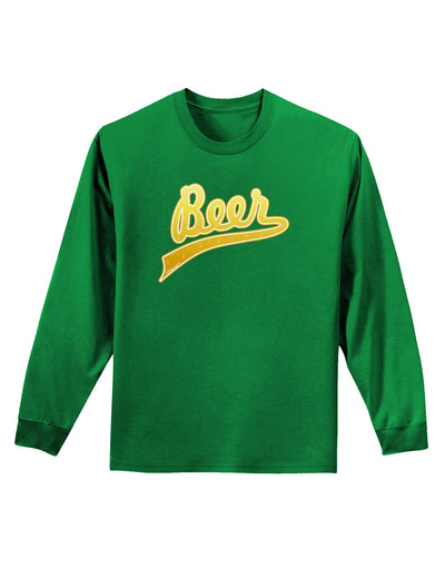 Beer Jersey Adult Long Sleeve Dark T-Shirt-TooLoud-Kelly-Green-Small-Davson Sales